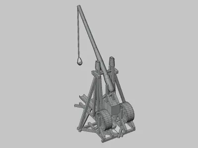 Trebuchet Animated Free low-poly 3D model