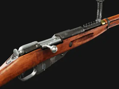  Mosin rifle Low-poly 3D model