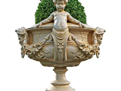 Garden pot 01 3D model