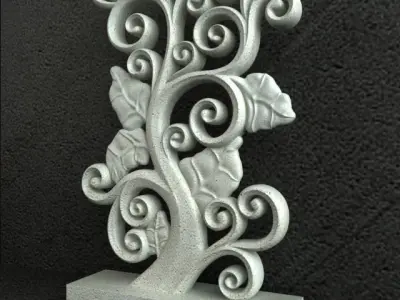 Floral Carving Ornament 001  3D model