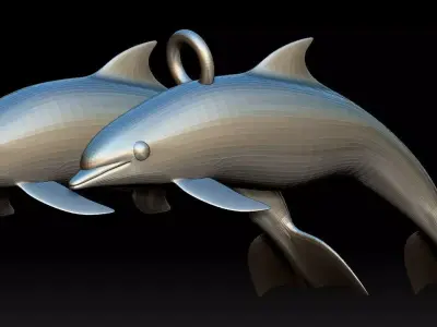 Dolphin keychain - Dolphin 3D print model Free 3D print model