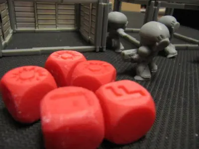 CHIBI-TECH SD - CUSTOM CRIT DICE SET   3D print model