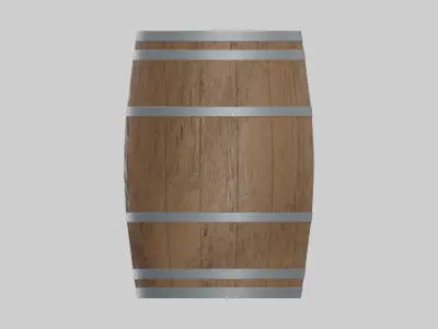 Medium Toasted Lowpoly Bourbon Rundlet Barrel Low-poly 3D model
