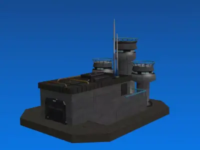 mainBunker military base Low-poly 3D model