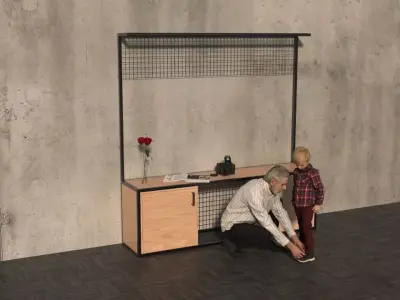 INDUSTRIAL SHOES HOLDER Low-poly 3D model