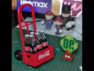 Hand Truck plus Bottle BOX - Mini Collectibles 3D print model