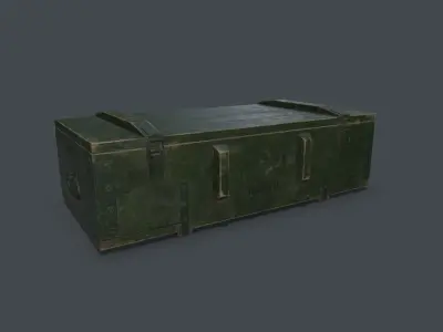 Old millitary ammo box Low-poly 3D model