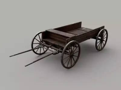 Old cart Low-poly 3D model buy