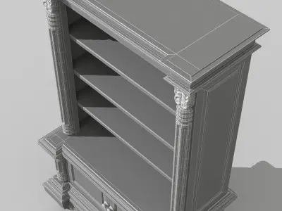 Antique bookcase Low-poly 3D model buy