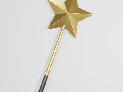 Simple Magic Wand Low-poly 3D model