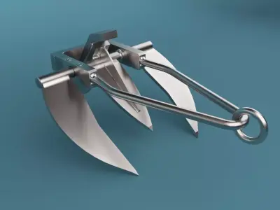 Anchor metal claw 3D model