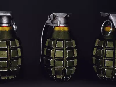 Mk2 Explosive Grenade PBR Optimized Free low-poly 3D model