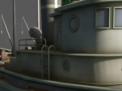 Fishing boats tanker ship model 3D model
