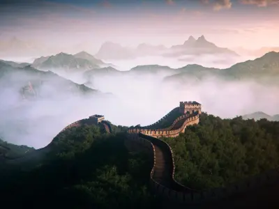  Great Wall 3D camera animation scene 