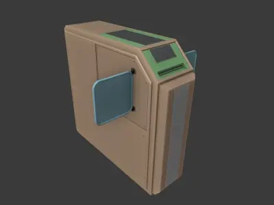 Ticket Barrier - Also with Element3D version Free 3D model
