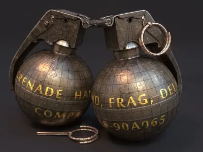Hand  Grenade  M67 Low-poly 3D model