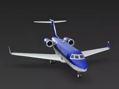 Royal Sovereign Two-Tone Luxury Private Jet Low-poly 3D model