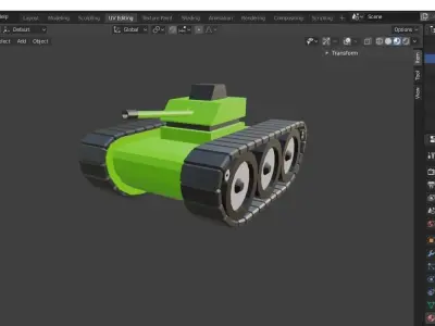 Low Poly Tank Low-poly 3D model