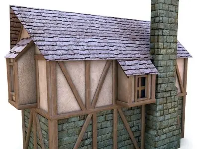 Medieval Building 29 Pumpkin Cottage Low-poly 3D model