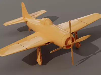 Grumman F8F Bearcat Low-poly 3D model