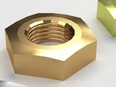 Hex Nuts 3D model by erikyavrumyan