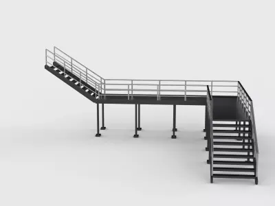 Industrial stairs modular 02 3D model