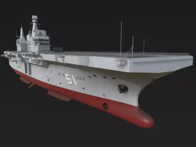 PLA  Type 076 Amphibious Assault Ships  Low-poly 3D model