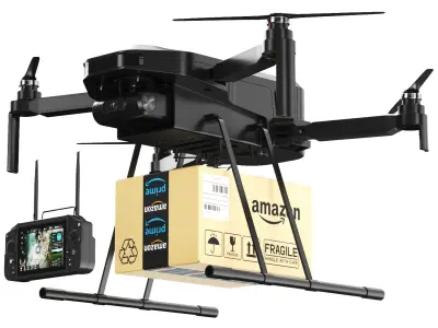  Detailed Delivery Drone Black 