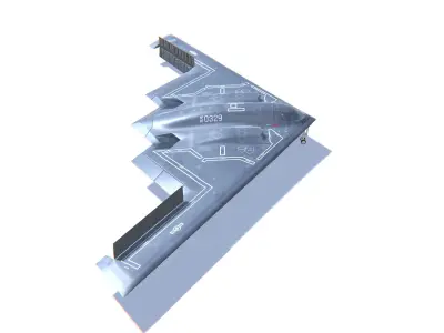 B-2 Spirit Jet Fighter Aircraft Low-poly 3D model