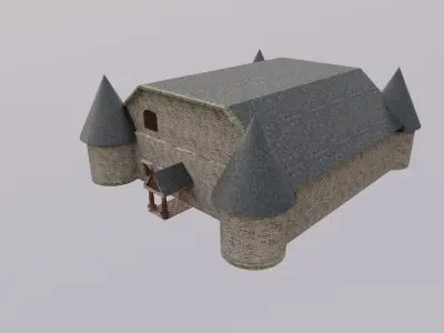 Medieval Library Model Realistic Low-poly 3D model