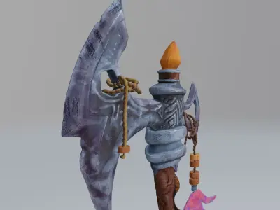 Un Axe medium poly model to a game or Low-poly 3D model