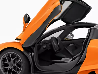 High Performance Orange Supercar with Dihedral Doors 3D model