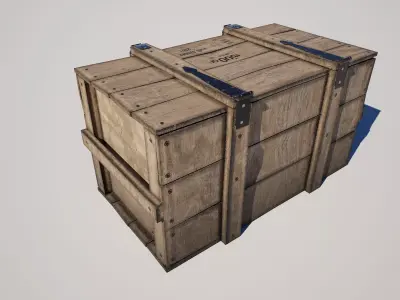 Wooden Military Freight Crate Low-poly 3D model