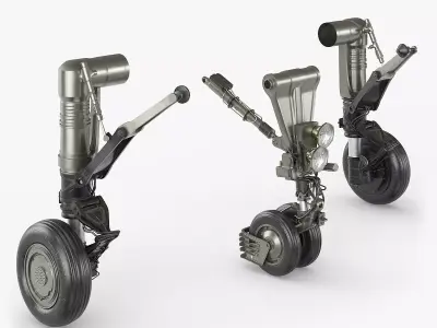Su57 Fighter Jet Landing Gear Unit 3D model