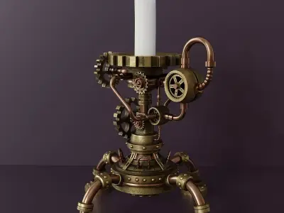Steampunk Candlestick 7 3D model