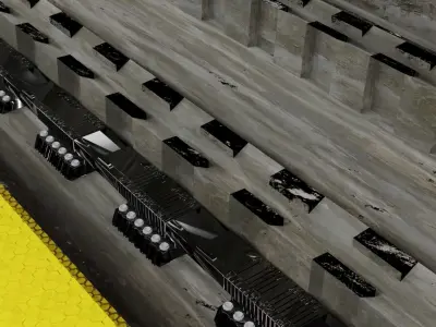 Subway station with empty platform Low-poly 3D model