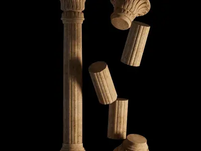 Fantasy egyptian column 3D model