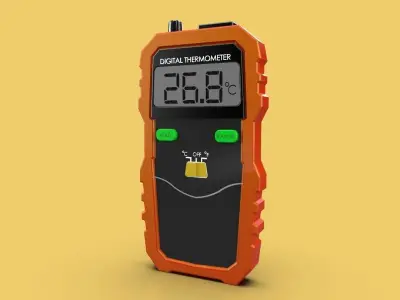 DIGITAL THERMOMETER LCD DISPLAY WIRELESS THERMOCOUPLE PEAK METER 3D model