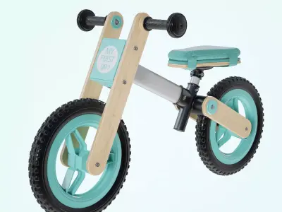 My First Go Balance Children Bike Turquoise 3D model