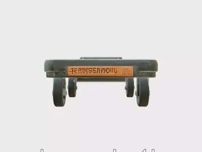 Reinforced Polymer Tech Trolley with Secure Compartments Low-poly 3D model