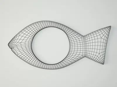 Mango Wood Fish Mirror 3D model