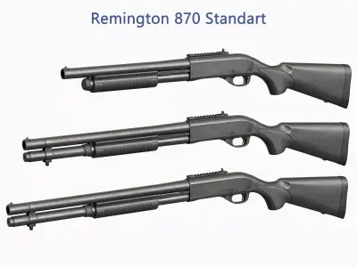 Remington 870 Modular Tactical Shotgun 3D Model Pack