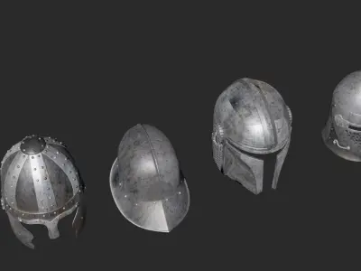 Halmet pack Low-poly 3D model