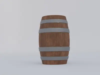Wooden wine Barrel Low-poly 3D model purchase