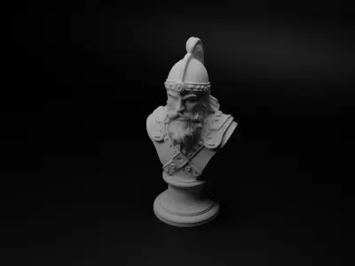 Scandinavian Axe Warrior Bust Chess 3D print model purchase