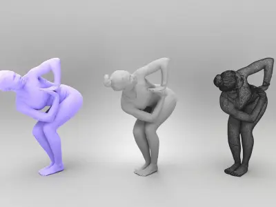 Woman in sportswear meditating 387 Low-poly 3D model