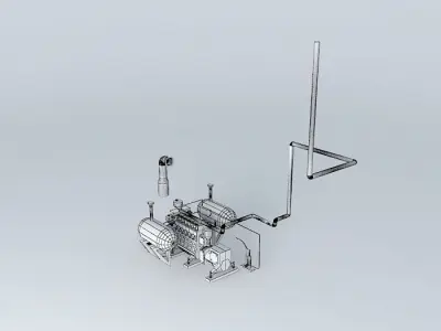 ARGONAUTIX marine details Diesel gearbox and propeller 3D model