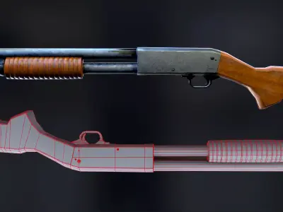 M37 Shotgun Free low-poly 3D model