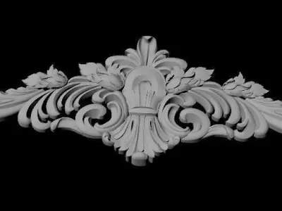 dekor shabby chic embellishment - ornate scroll 3D model