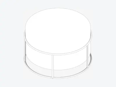 Furniture - Footstool - Contemporary - Stackable - Large Low-poly 3D model